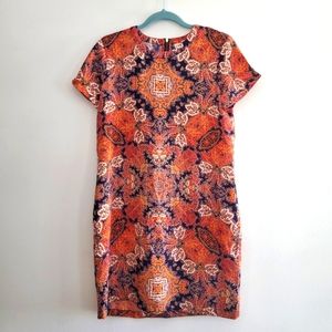 Artisan NY Orange & Blue Shift Dress